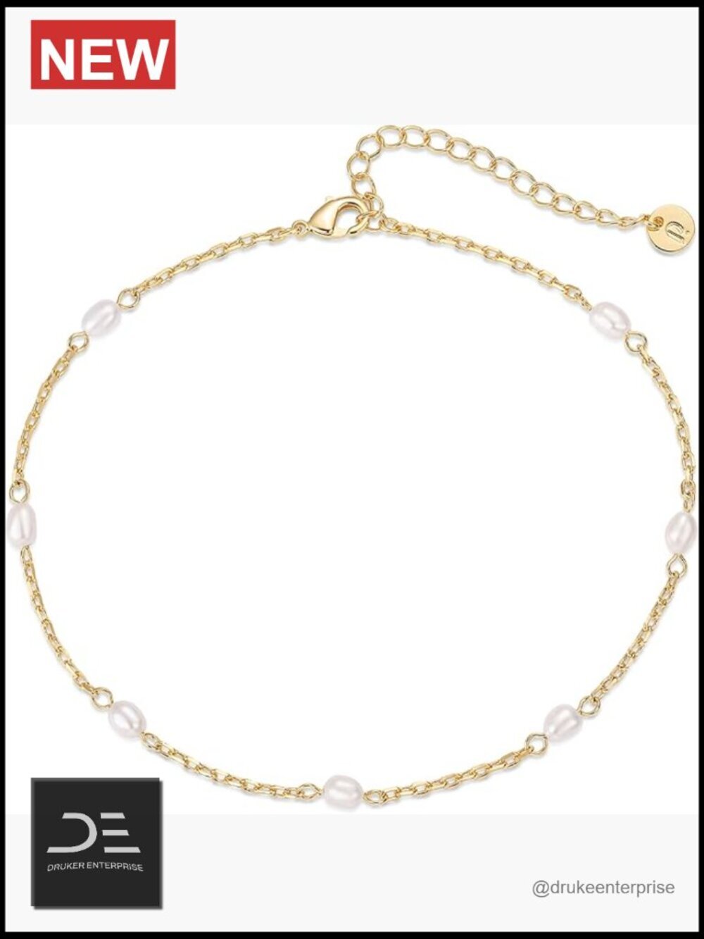 14K Gold Plated Anklet - Trendy Link Chain Summer Jewelry with Cubic Zirconia,